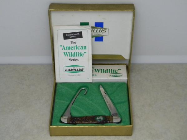 Camillus USA Delrin American Wildlife Series #17 Guthook Muskrat Knife - Wild Turkey c.1978 Camillus USA Delrin American Wildlife Series #17 Guthook Muskrat Knife - Wild Turkey c.1978
