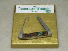 Camillus USA Delrin American Wildlife Series #17 Guthook Muskrat Knife - Canada Goose c.1978