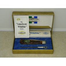 Camillus USA Delrin American Wildlife Series #10 Jumbo Trapper Knife - Charging Bear c.1976