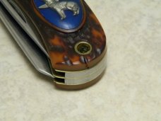 Camillus USA Delrin American Wildlife Series #10 Jumbo Trapper Knife - Howling Coyote c.1976