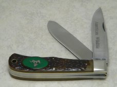 Camillus USA Delrin American Wildlife Series #10 Jumbo Trapper Knife - Mountain Sheep c.1977