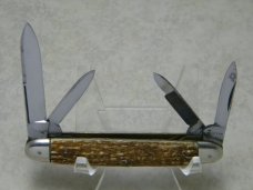 Western Cutlery Co. Germany (Wiebusch & Hilger) Snake Skin Bone 4 Blade Knife c.1876-1914