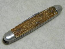 Western Cutlery Co. Germany (Wiebusch & Hilger) Snake Skin Bone 4 Blade Knife c.1876-1914