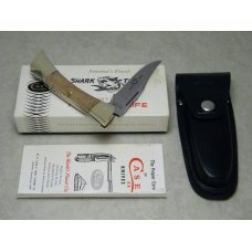 Case XX Stainless USA 8 Dot (1972) Curly Maple 7197 LSSP Shark Tooth Lockback Knife in Box