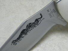 Case XX SS USA 9 Dot (1981) Wood Sidewinder Side Release Lockblade Knife & Pouch in Box