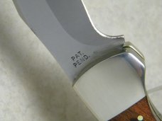 Case XX SS USA 9 Dot (1981) Wood Sidewinder Side Release Lockblade Knife & Pouch in Box