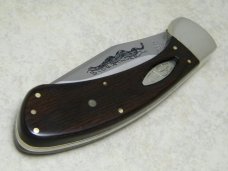 Case XX SS USA 9 Dot (1981) Wood Sidewinder Side Release Lockblade Knife & Pouch in Box