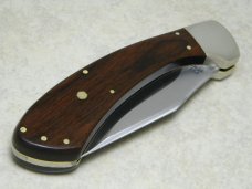 Case XX SS USA 9 Dot (1981) Wood Sidewinder Side Release Lockblade Knife & Pouch in Box