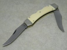Case XX SS USA 9 Dot (1981) White Texas Lockhorn Double Lockback Knife & Pouch in Box