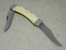 Case XX SS USA 9 Dot (1981) White Texas Lockhorn Double Lockback Knife & Pouch in Box