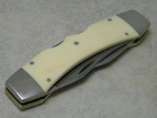 Case XX SS USA 9 Dot (1981) White Texas Lockhorn Double Lockback Knife & Pouch in Box
