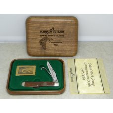 Schrade + USA LTD 1988/89 Federal Duck Stamp Commemorative Gut Hook Slimline Trapper Knife in Box
