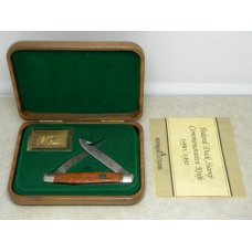 Schrade + USA LTD 1990/91 Federal Duck Stamp Commemorative Gut Hook Linerlock Muskrat Knife in Box
