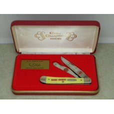 Case XX Bradford PA USA 1991 "Indiana Hoosiers" Yellow 3254 Trapper Knife in Box