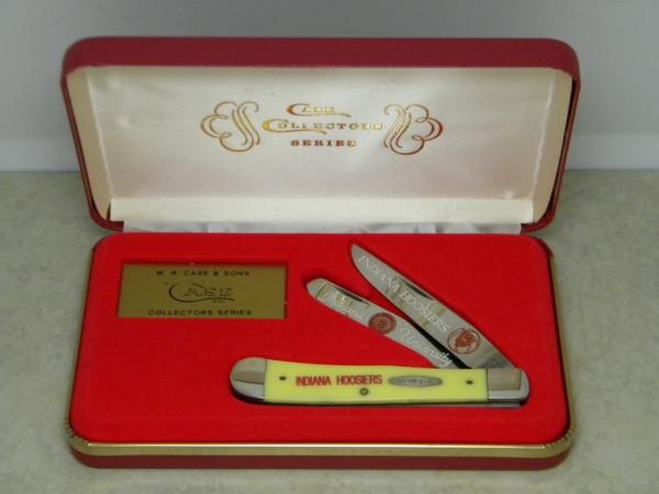Case XX Bradford PA USA 1991 "Indiana Hoosiers" Yellow 3254 Trapper Knife in Box