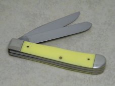 Case XX Bradford PA USA 1991 "Indiana Hoosiers" Yellow 3254 Trapper Knife in Box