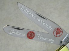 Case XX Bradford PA USA 1991 "Indiana Hoosiers" Yellow 3254 Trapper Knife in Box