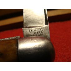 National Cutlery Works Germany Vintage Tear Drop Genuine Worm Grove Bone