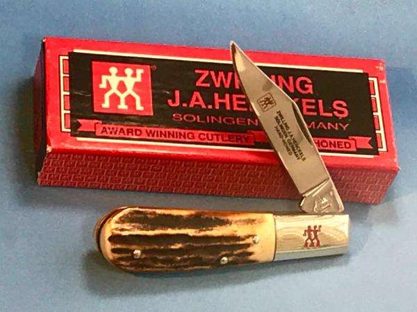 Zwilling J A Henckels 1 Blade "Hand Forged" Barlow (HK-14-S) with Premium Stag Handles -NOS Zwilling J A Henckels 1 Blade "Hand Forged" Barlow (HK-14-S) with Premium Stag Handles -NOS