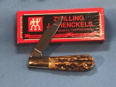 Zwilling  J A Henckels 1 Blade "Hand Forged" Barlow (HK-14-S) with Premium Stag Handles -NOS