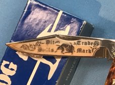 1993 Bulldog Brand 3 Blade Whittler w/ Vibrant Multi Colored Handles & Frost & Blade Etch -1 of 60