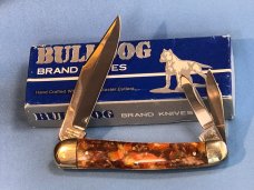 1993 Bulldog Brand 3 Blade Whittler w/ Vibrant Multi Colored Handles & Frost & Blade Etch -1 of 60