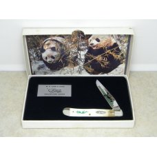 Case XX Bradford PA USA 1990 White Bone W154 SS Giant Panda Endangered 1 Blade Trapper Knife in Box