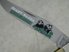 Case XX Bradford PA USA 1990 White Bone W154 SS Giant Panda Endangered 1 Blade Trapper Knife in Box