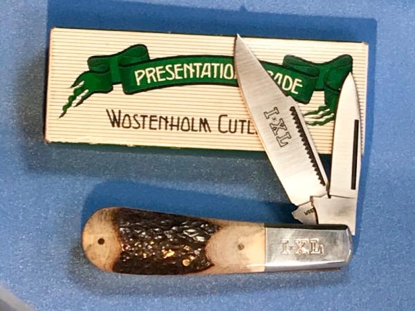 Vintage I*XL Barlow Pocket Knife w/ Nice Fat Boy Bone Stag Handles -I*XL Blade Etch-IXL -NOS Vintage I*XL Barlow Pocket Knife w/ Nice Fat Boy Bone Stag Handles -I*XL Blade Etch-IXL -NOS