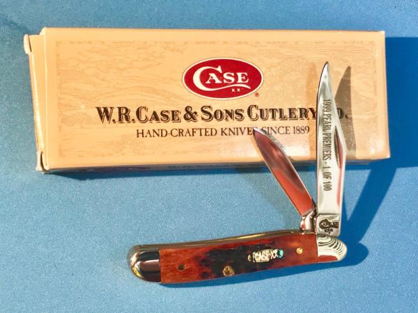 1999 Case xx Pearl Premier Peanut Knife (6220) w/ Chestnut Bone Handles & Abalone Shield -1 of 100 1999 Case xx Pearl Premier Peanut Knife (6220) w/ Chestnut Bone Handles & Abalone Shield -1 of 100
