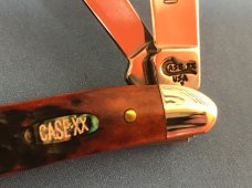 1999 Case xx Pearl Premier Peanut Knife (6220) w/ Chestnut Bone Handles & Abalone Shield -1 of 100