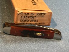 1999 Case xx Pearl Premier Peanut Knife (6220) w/ Chestnut Bone Handles & Abalone Shield -1 of 100