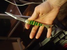 Large Candy Striped Lady's Leg knife circa 1879-1948