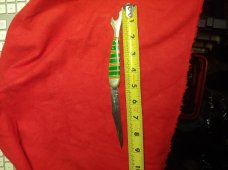 Large Candy Striped Lady's Leg knife circa 1879-1948