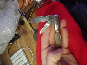 RUSSELL GREEN RIVER KNIFE WORKS BROWN BONE BARLOW -MADE IN GERMANY