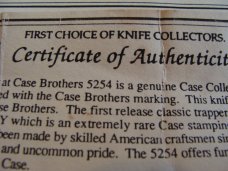 Case Classic Certificates of Authentication Buyer's Choice (certificates only...no knife)
