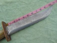 Large Handmade Bowie Knife marked "Enderes USA"  10.5" Blade, Stag Handle. 15.5" OAL