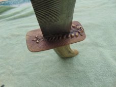 Large Handmade Bowie Knife marked "Enderes USA"  10.5" Blade, Stag Handle. 15.5" OAL