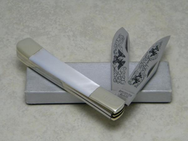 American Blade Japan Pearl "Yours for Life" Trapper Knife