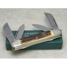 Hen & Rooster Bertram Cutlery Solingen Germany 224DS Stag Moon Shiner Congress Knife in Box c.2009