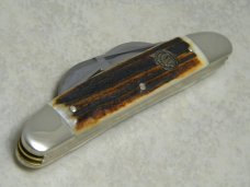 Hen & Rooster Bertram Cutlery Solingen Germany 224DS Stag Moon Shiner Congress Knife in Box c.2009