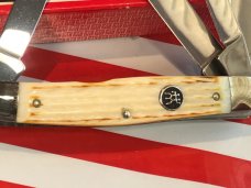 J A Henckels 4 Blade Stockman Pocket Knife with Natural Torched Bone Handles! NOS & M/NM