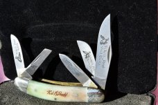 Waterfowler's Delight! 5 blade Sowbelly each blade etched with different waterfowl
