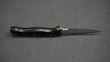 ++ SCARCE DETMER #1674 Custom Double-Edge Knife w/Ebony Handle Scales & Custom Leather Sheath ++