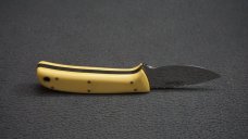 + SCARCE HP ROBBINS Custom Knife w/Spine Filework Bone Handle Scales & Matched Leather Sheath