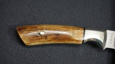 + SCARCE DETMER #1709 Custom D2 Knife w/Elk Horn Handle Scales & Matching #s Custom Leather Sheath +