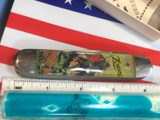 Vintage Camillus 2 Blade Large Cigar Knife w/ Riders of the Silver Screen Handles -ZORO -NOS