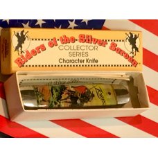 Vintage Camillus 2 Blade Large Cigar Knife w/ Riders of the Silver Screen Handles -ZORO -NOS
