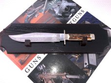 Bulldog 15 1/2” Genuine Samber Stag Bowie Knife with Wall Stand Solingen Germany 