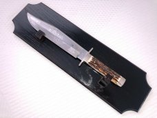 Bulldog 15 1/2” Genuine Samber Stag Bowie Knife with Wall Stand Solingen Germany 
